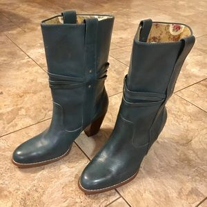 Seychelles Teal Heeled Leather Boots